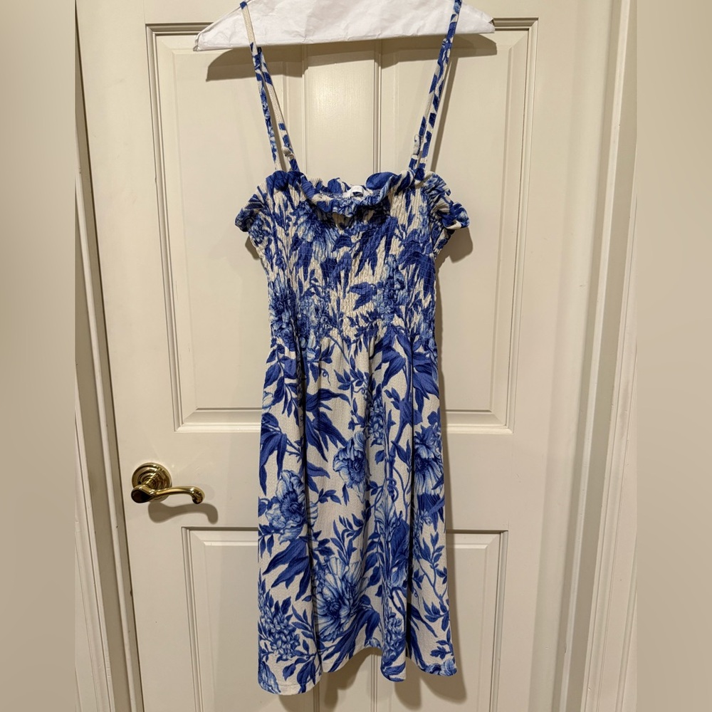 Blue and White Floral Dress